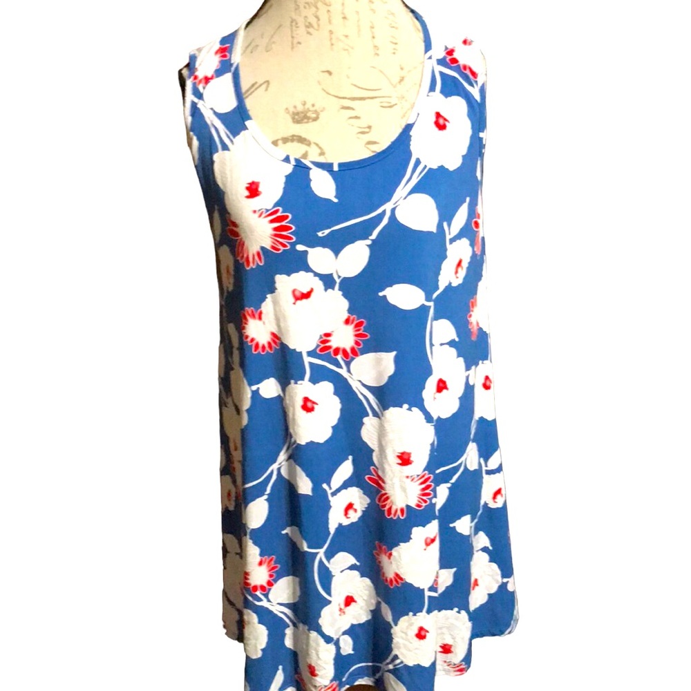 SJS 👗 Blue Floral Sleeveless Dress Size L